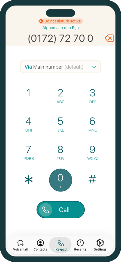 Dubline app op iPhone met Niet storen actief